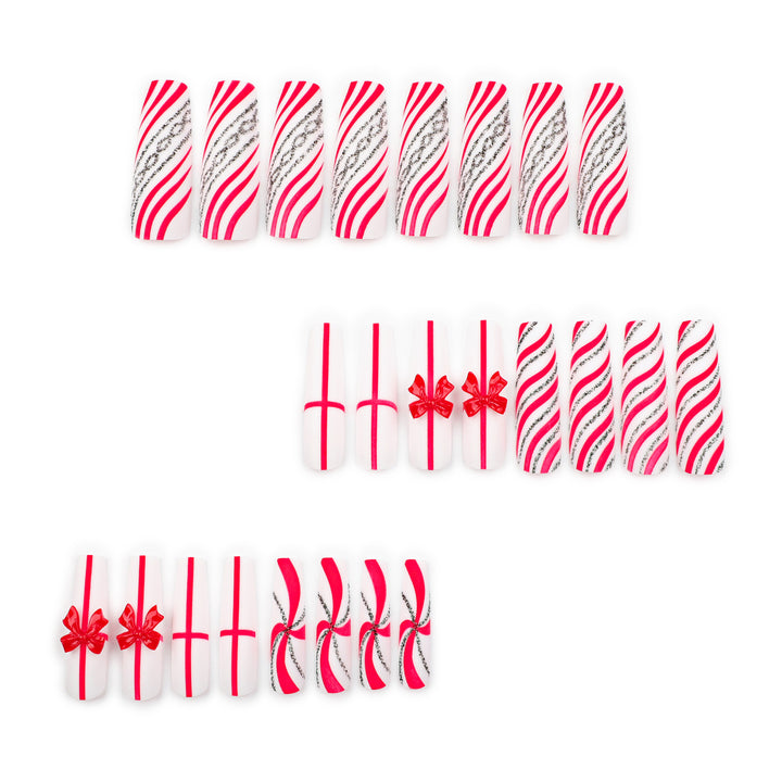 Artful Nail Art with Festive Bows and Christmas Motifs Kalsten