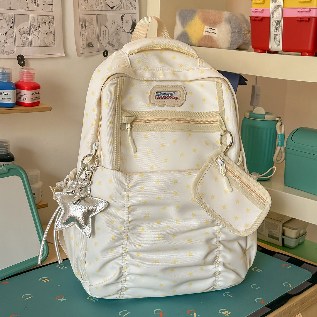 Stylish Multi-Pocket Backpack with Star Accents Kalsten
