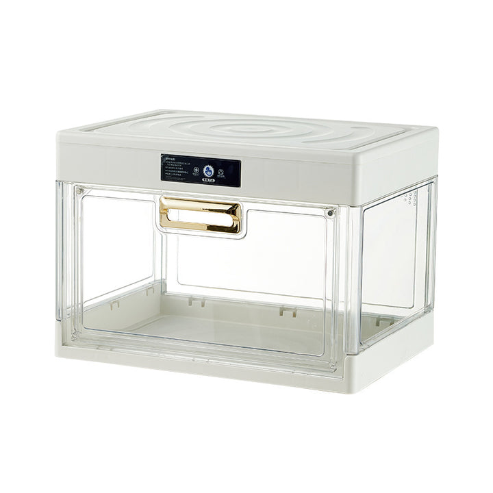 Transparent Front Flap Organizer Box for Shoes and Small Items with Removable Lid