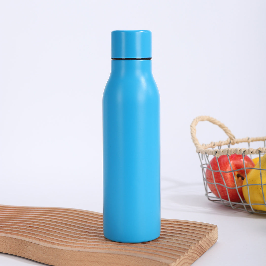 Double-Wall Vacuum Insulated Stainless Steel Slim Travel Bottle With Leakproof Screw Cap And Narrow Ergonomic Neck