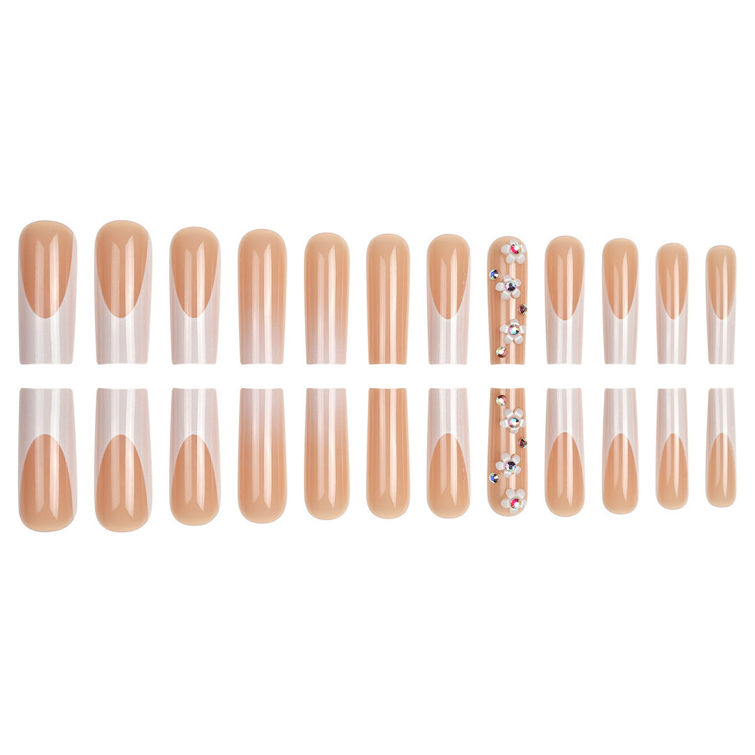 Floral Embellished Stiletto Press-On Nails Kalsten