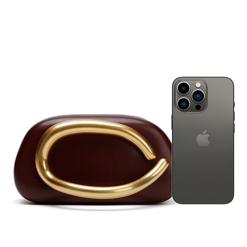 Statement Clutch with Sculptural Handle Kalsten