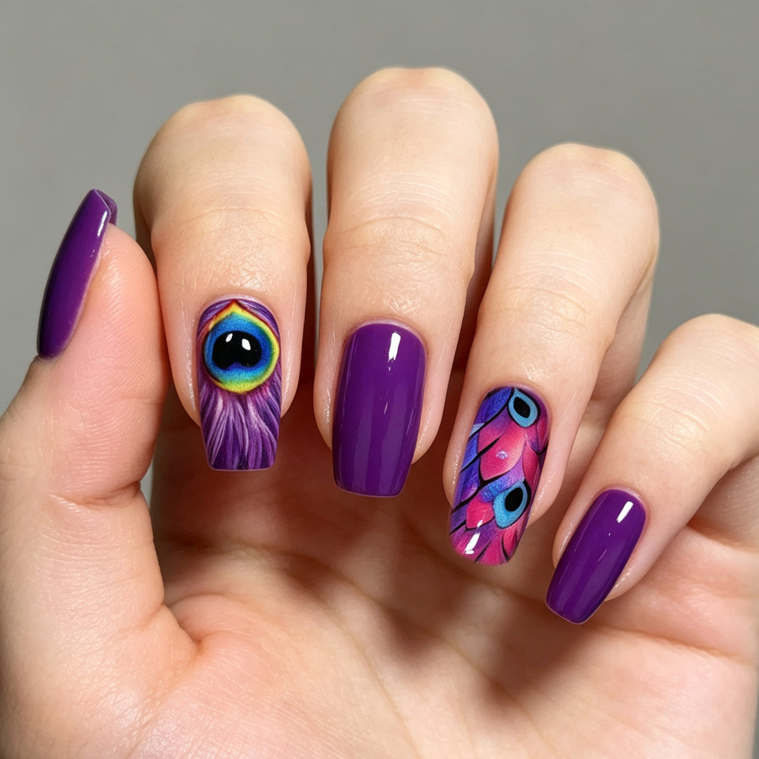 Artistic Peacock Nail Art Kalsten