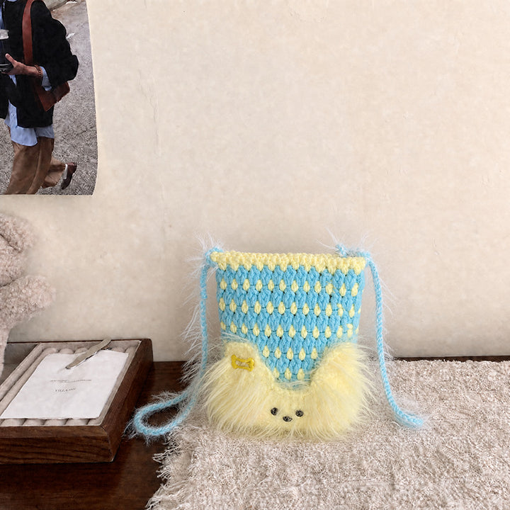 Cute Animal-Themed Plush Drawstring Pouch