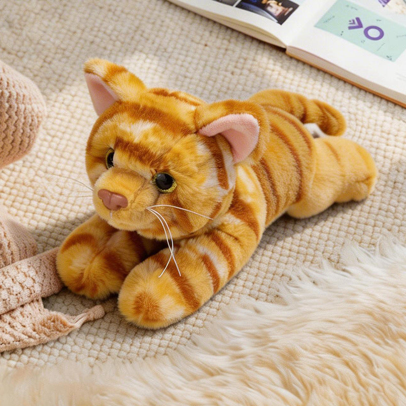Lifelike Stretching Cat Plush Floor Cuddle Pillow Kalsten