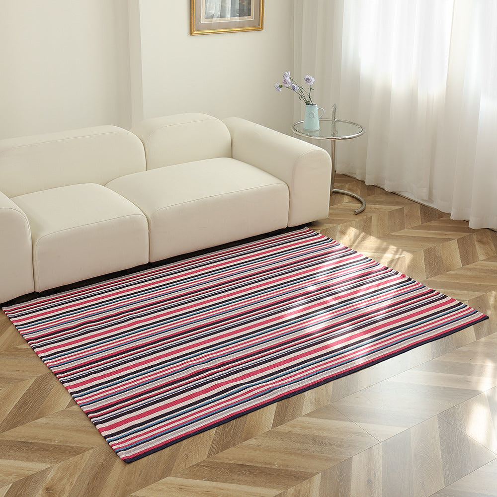 Striped flat woven carpet for living room with low pile and modern striped pattern Kalsten