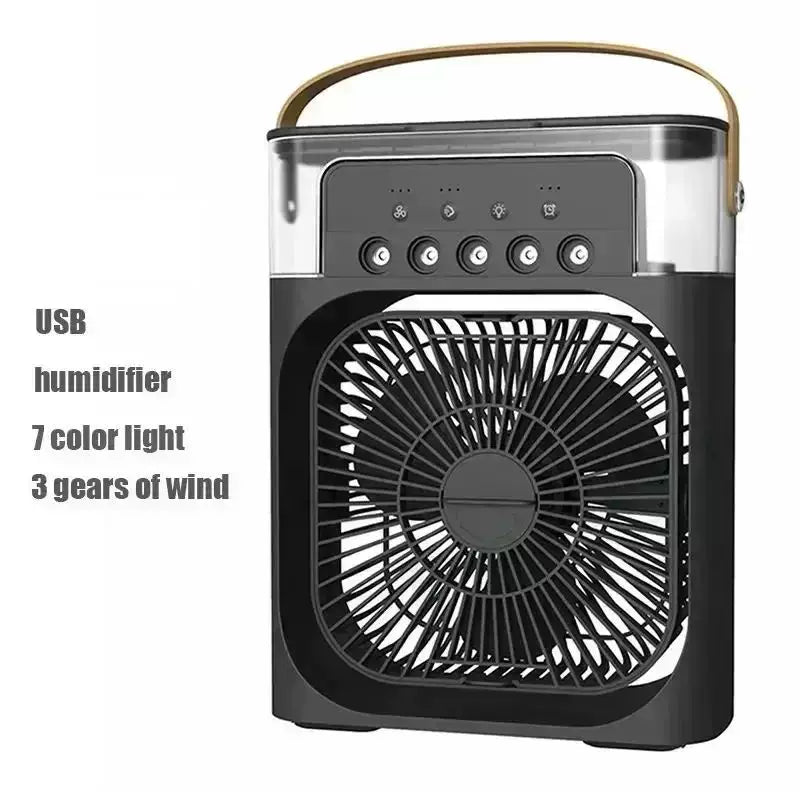 Unisex one size portable USB humidifying desk fan with ambient LED mood light and multi-stage air circulation Kalsten