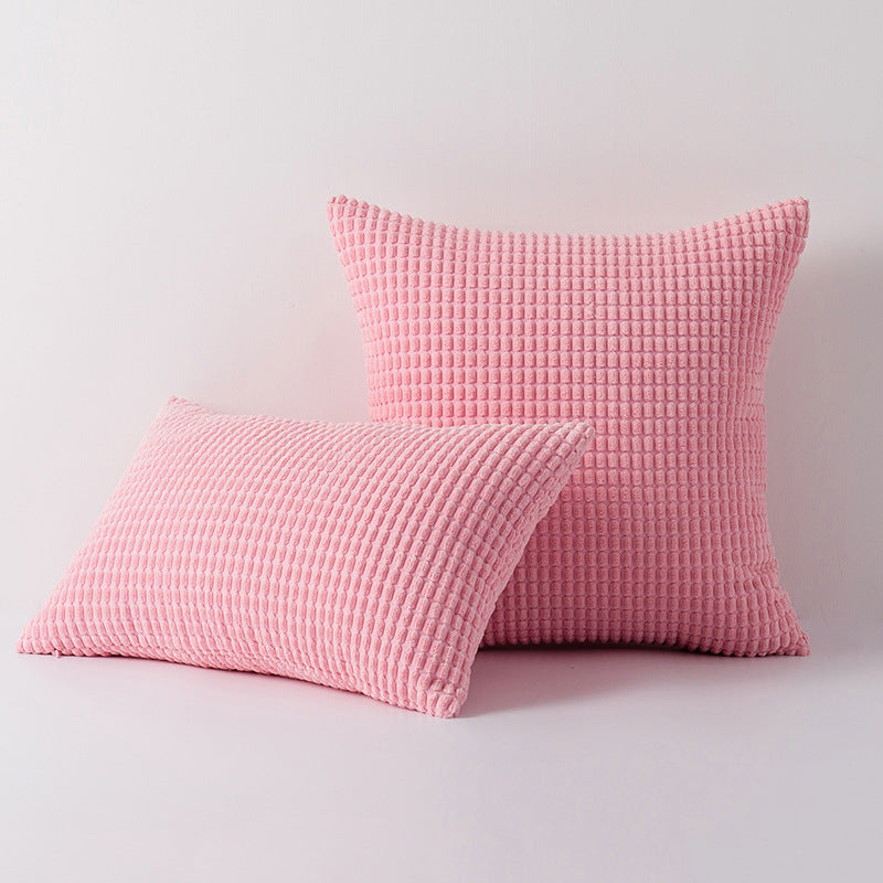 Decorative Waffle-Texture Velvet Throw Pillow Cover