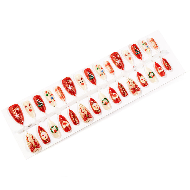 Festive Holiday-Themed Press-On Nail Art Set Kalsten 1790636426