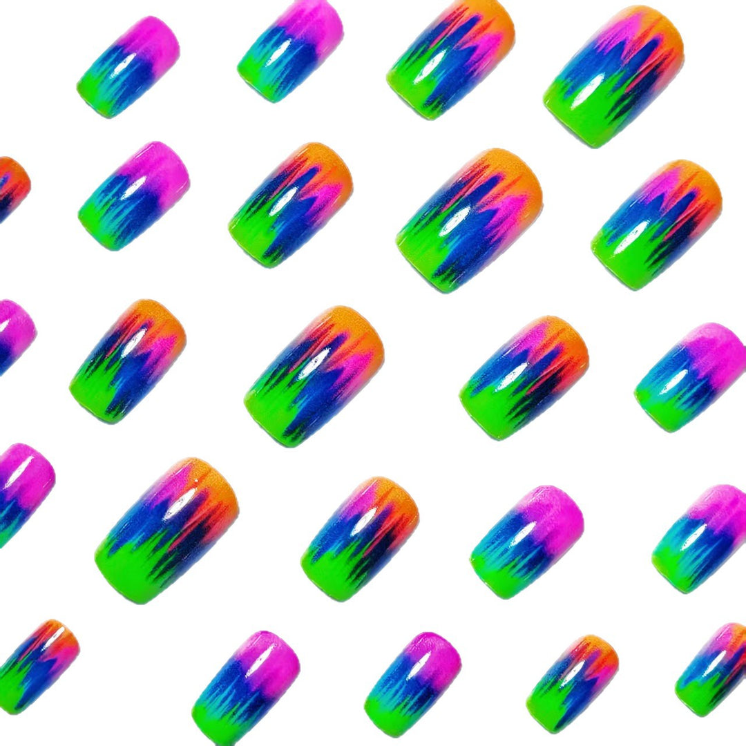 Neon Gradient Nail Art Design Kalsten