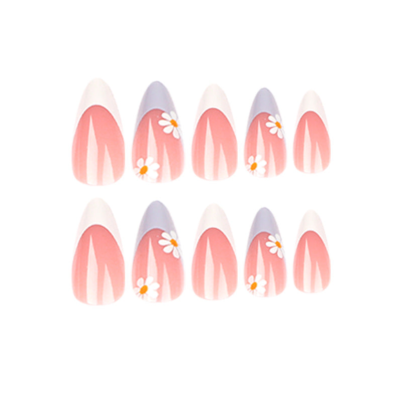 Elegant artificial nail design with delicate flower and ombre effects Kalsten