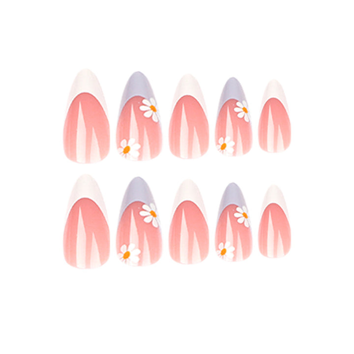 Elegant artificial nail design with delicate flower and ombre effects Kalsten
