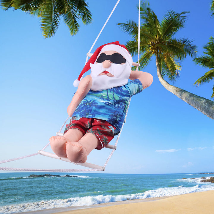 Inflatable Santa Claus decoration in relaxed holiday style