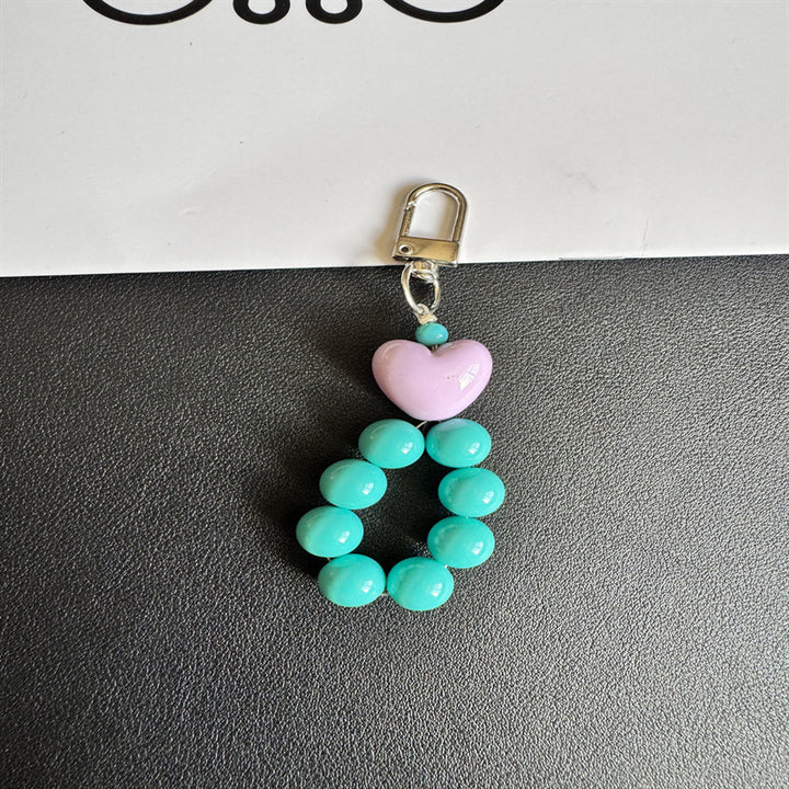 Charming Heart-Shaped Beaded Keychain Kalsten