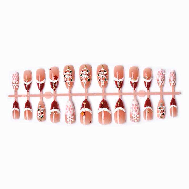 Festive Christmas-Themed Press-On Nail Art Set Kalsten 1790636425