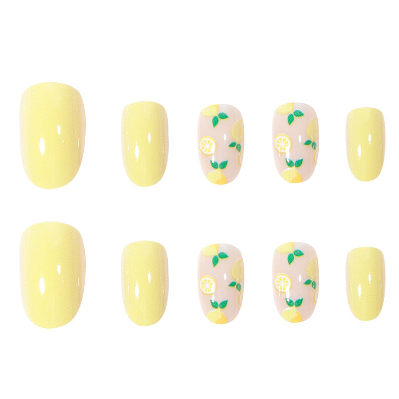 Artistic Lemon-Themed Press-On Nails Kalsten