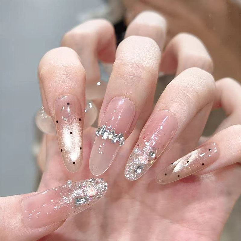 Artificial nail set with sparkling glitter accents Kalsten