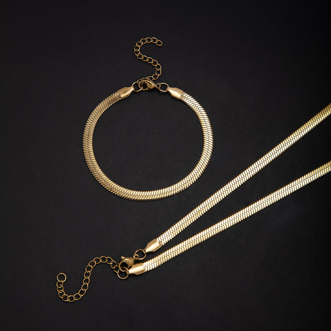 Elegant Textured Chain Jewelry Set Kalsten
