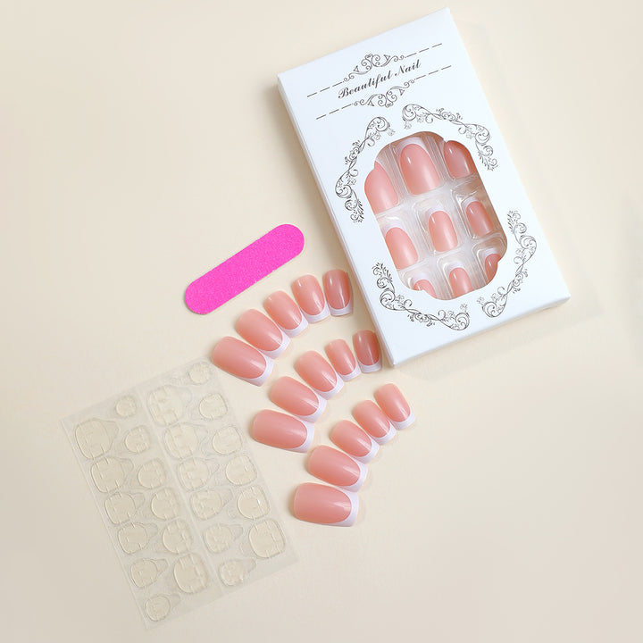 Press-On French Tip Nail Set Kalsten