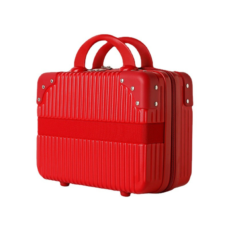 hard-shell travel cosmetic case with double-zip closure top handle and protective feet Kalsten
