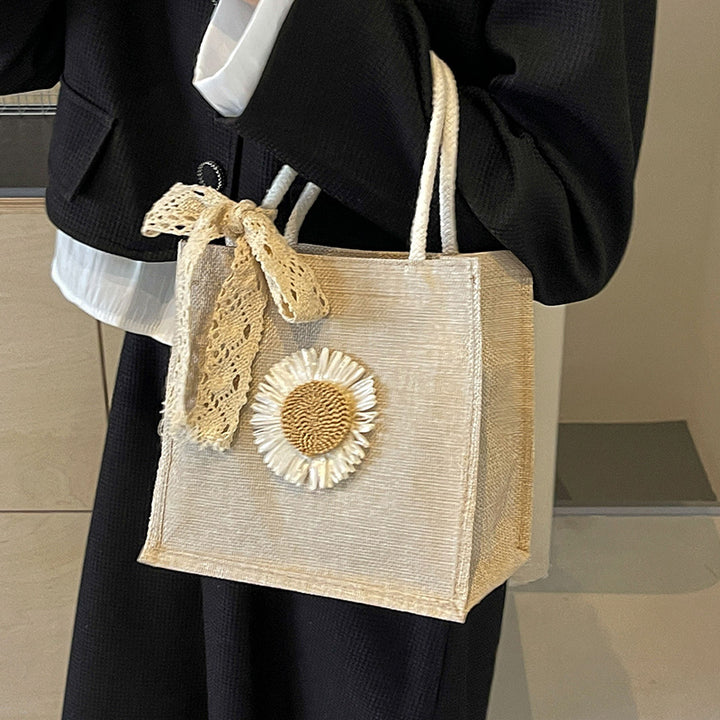 Elegant Floral Accent Handcrafted Tote