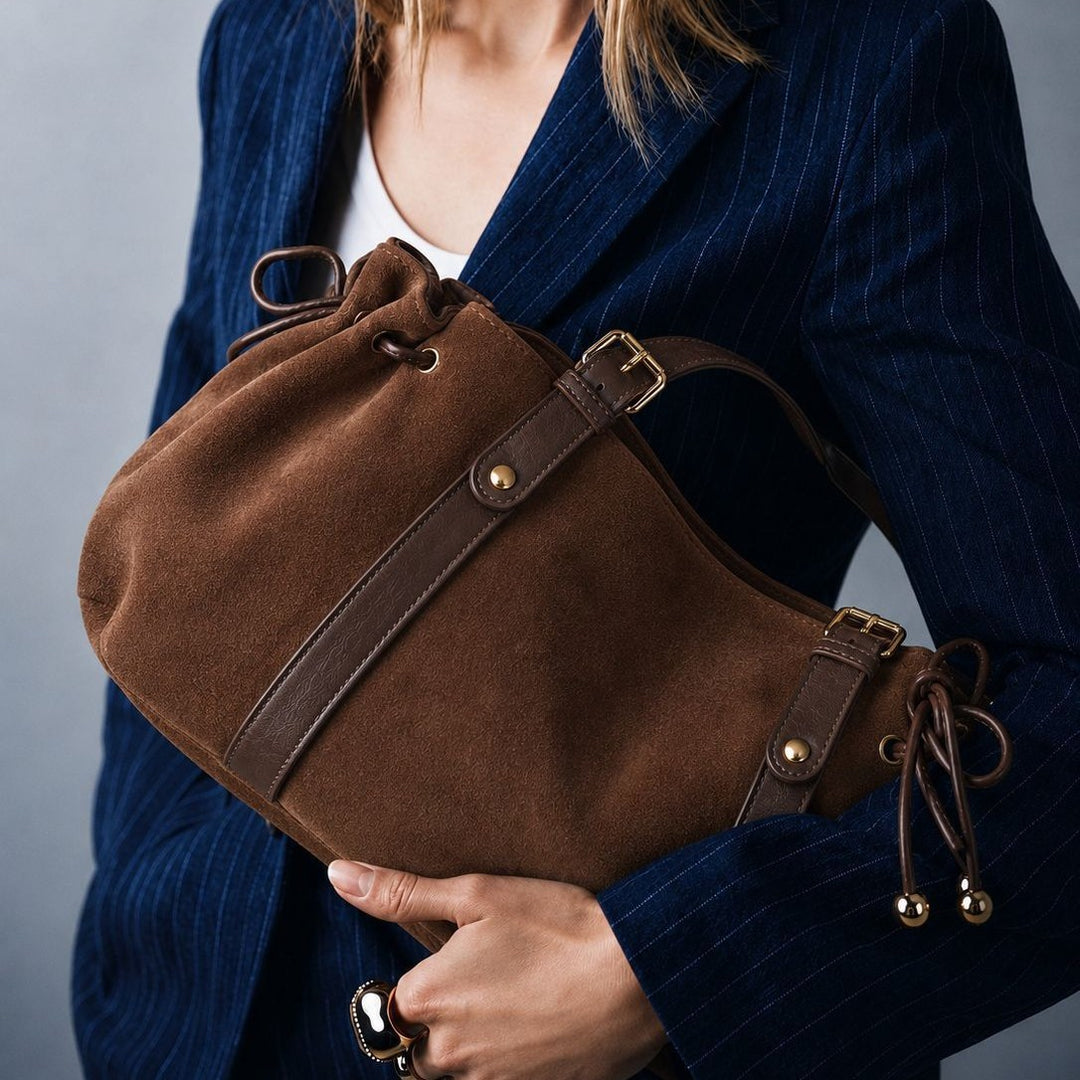 Structured Suede Handbag