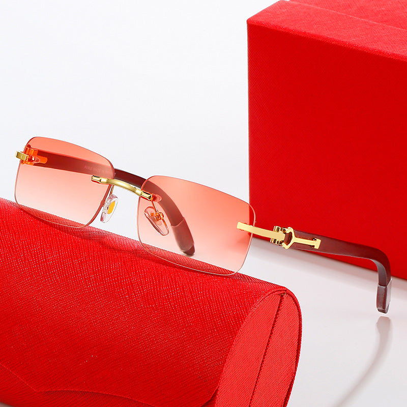 Women's fashionable semi-rimless sunglasses with luxurious metal and plastic frame Kalsten
