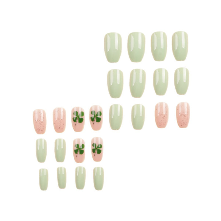 Decorative Press-On Nail Art Set with Clover Design Kalsten