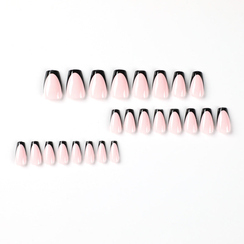 Elegant stiletto nails with contrasting French tip Kalsten