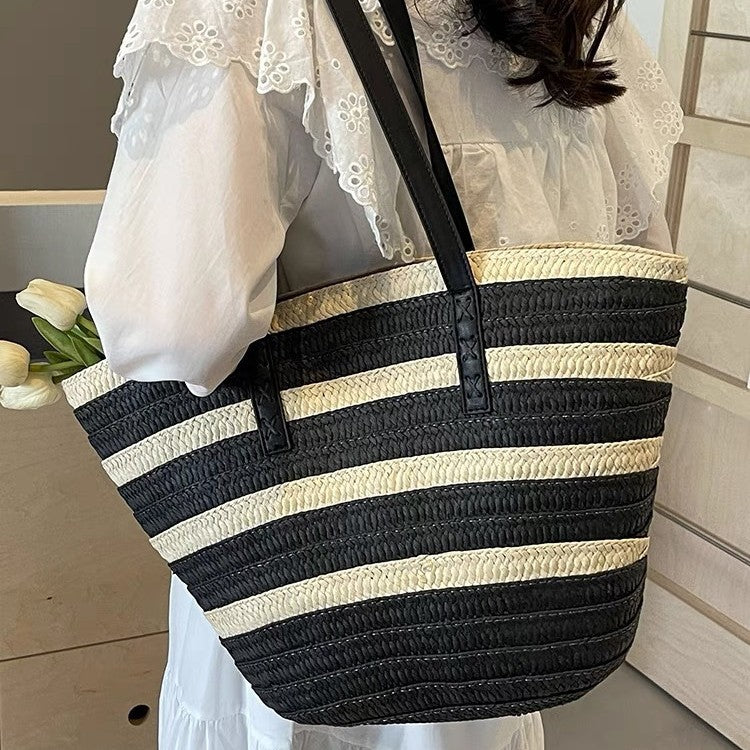 Stylish beach bag with leather handles Kalsten