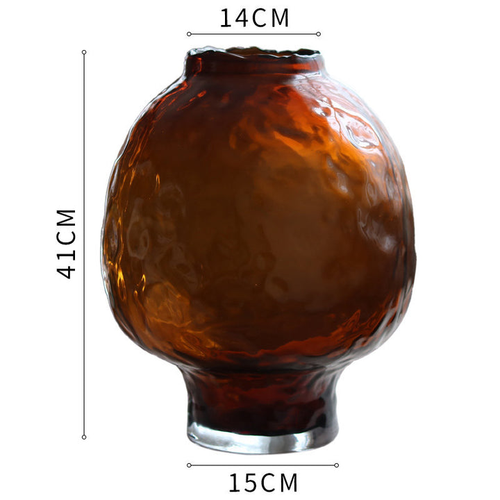 Handblown Organic Mushroom-Shaped Pedestal Vase with Thick Base Kalsten