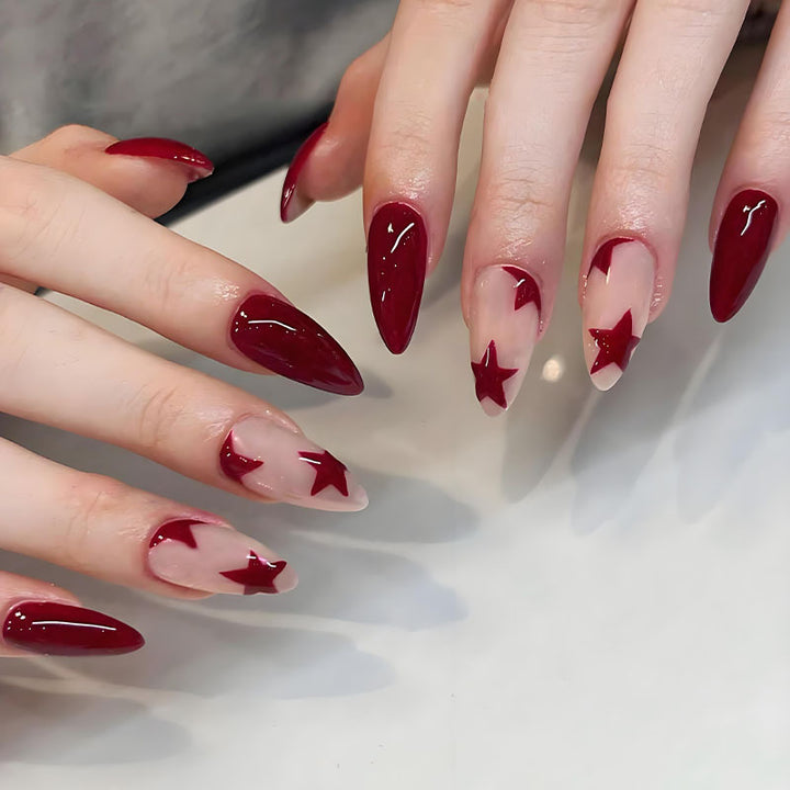 Artificial nail set with sparkling stars and elegant accents Kalsten