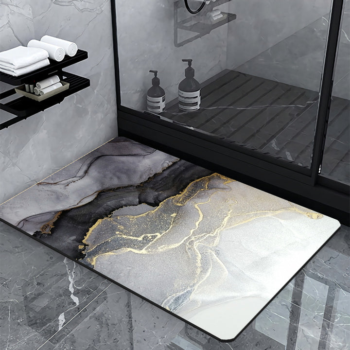 Luxury Marble-Effect Bath Mat Kalsten
