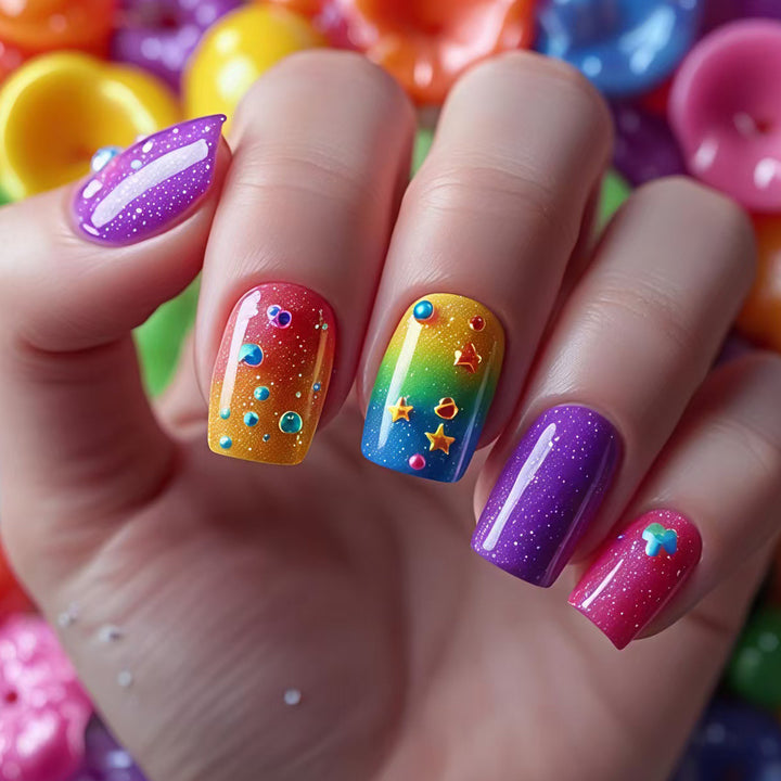 Creative Rainbow Gradient Nail Art Kalsten