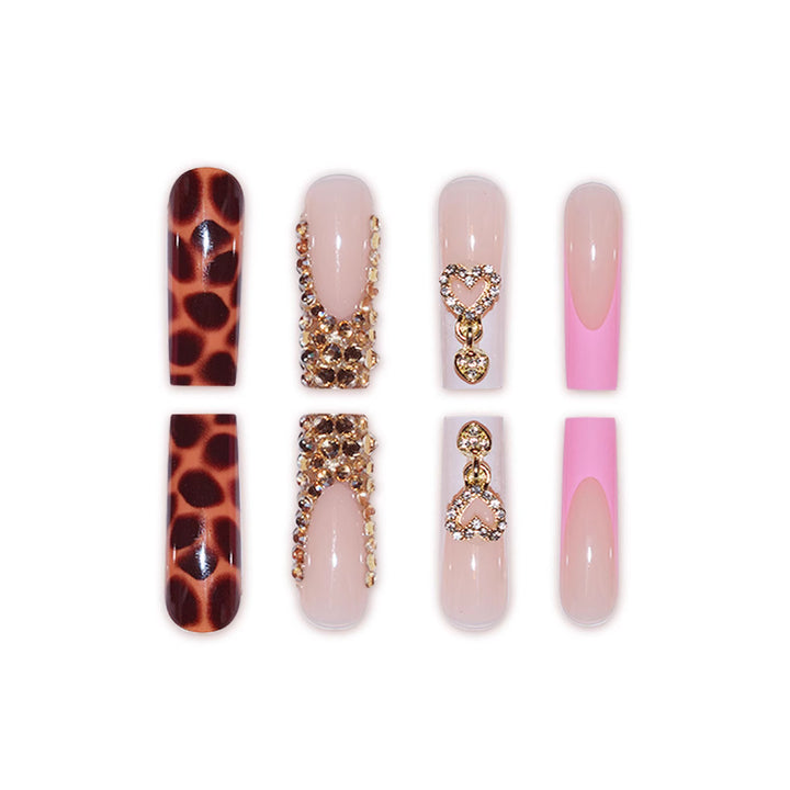 Luxurious Animal Print Acrylic Nail Extensions Kalsten