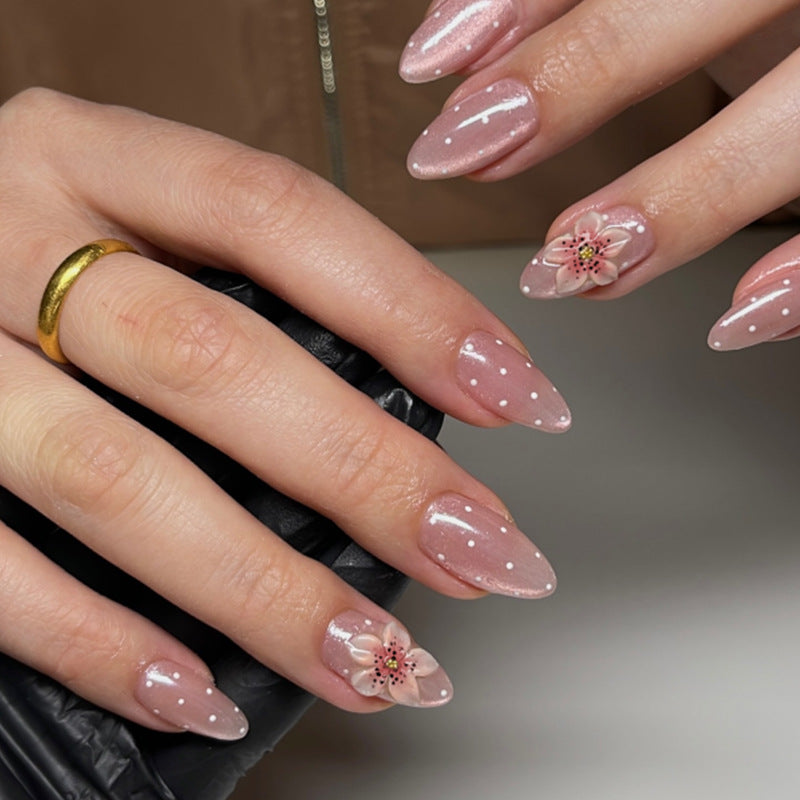 Premium Adhesive Press-On Nail Set with Floral Patterns Kalsten