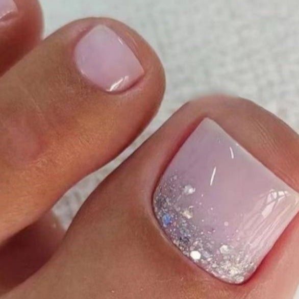 Elegant Glitter Ombre Toe Nail Art Kalsten