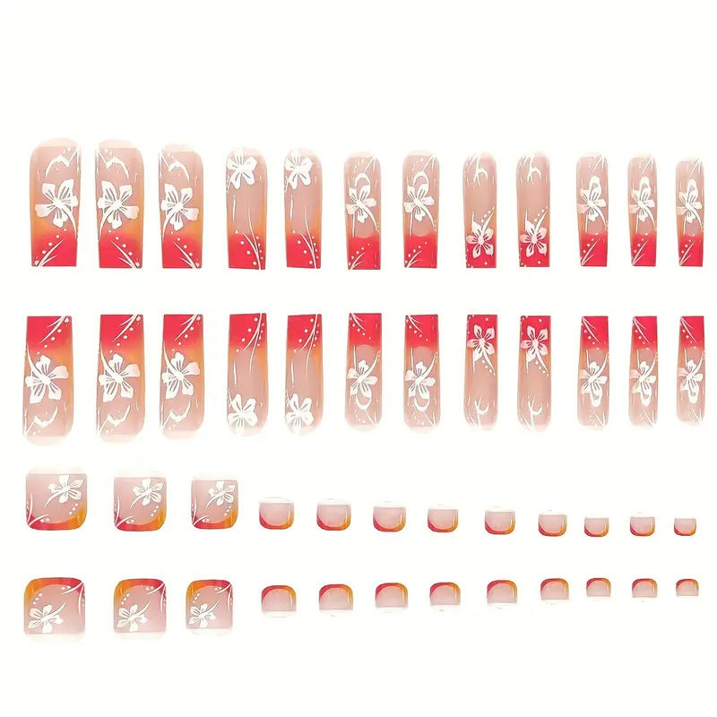 Trendy Floral Acrylic Nail Art Set Kalsten