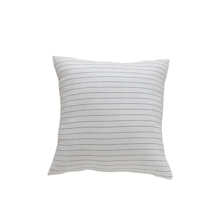 Square Striped Knit Cotton Cushion Cover with Hidden Zip and Soft Insert