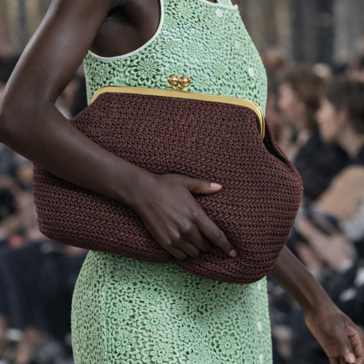 Handcrafted Multi-Stripe Knitted Shoulder Bag