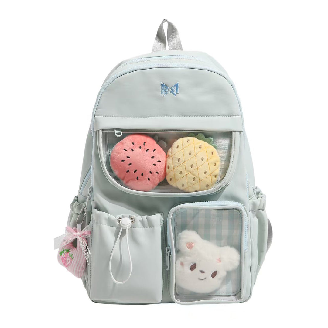 Backpack with Transparent Extra Compartments and Stylish Design Kalsten