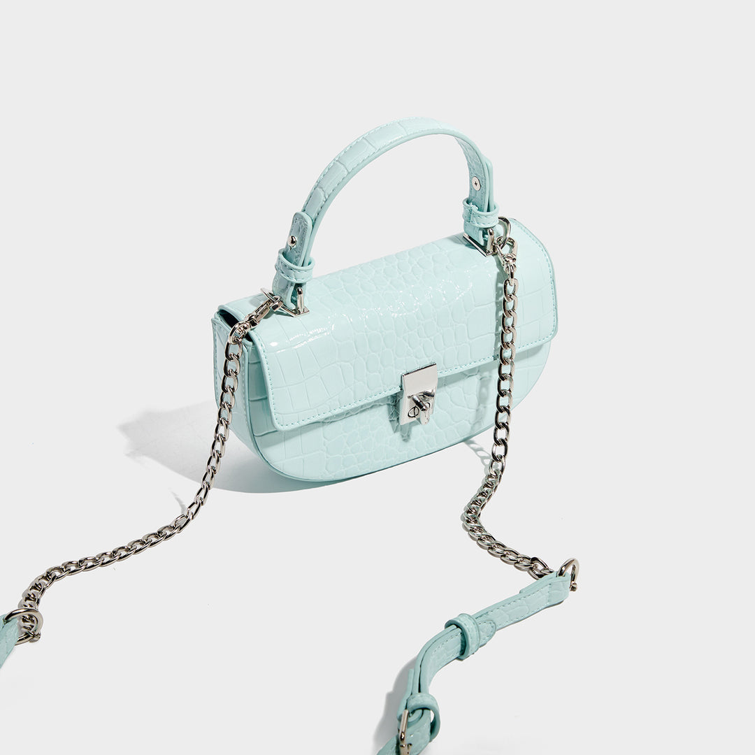 Crocodile Embossed Mini Handbag