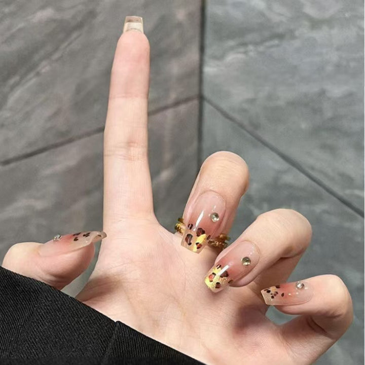 Decorative Long Stiletto Press-On Nails with Silver Accents Kalsten