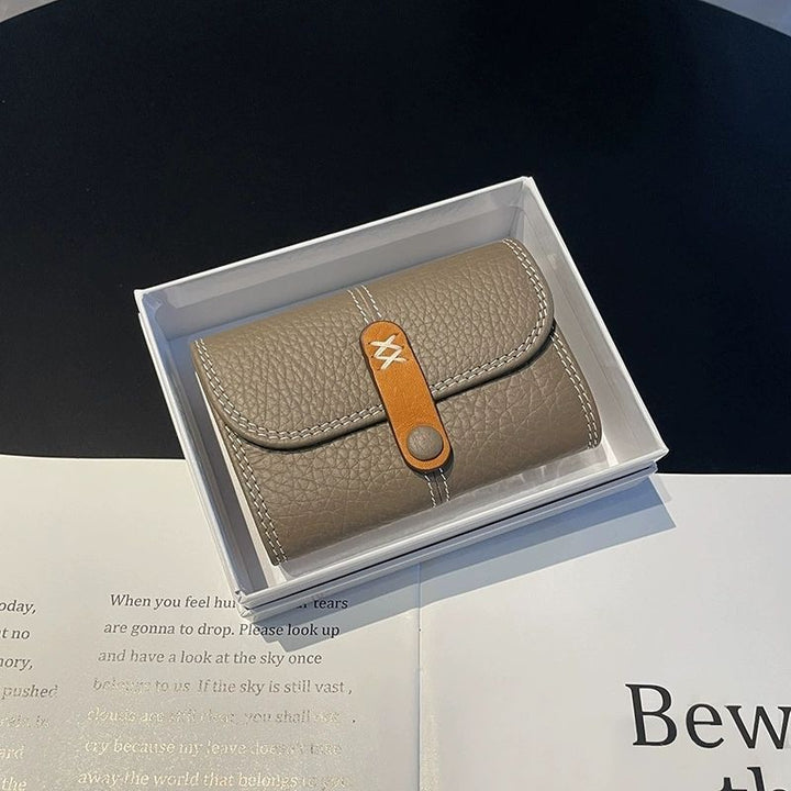 Textured Leather Tri-Fold Wallet Kalsten