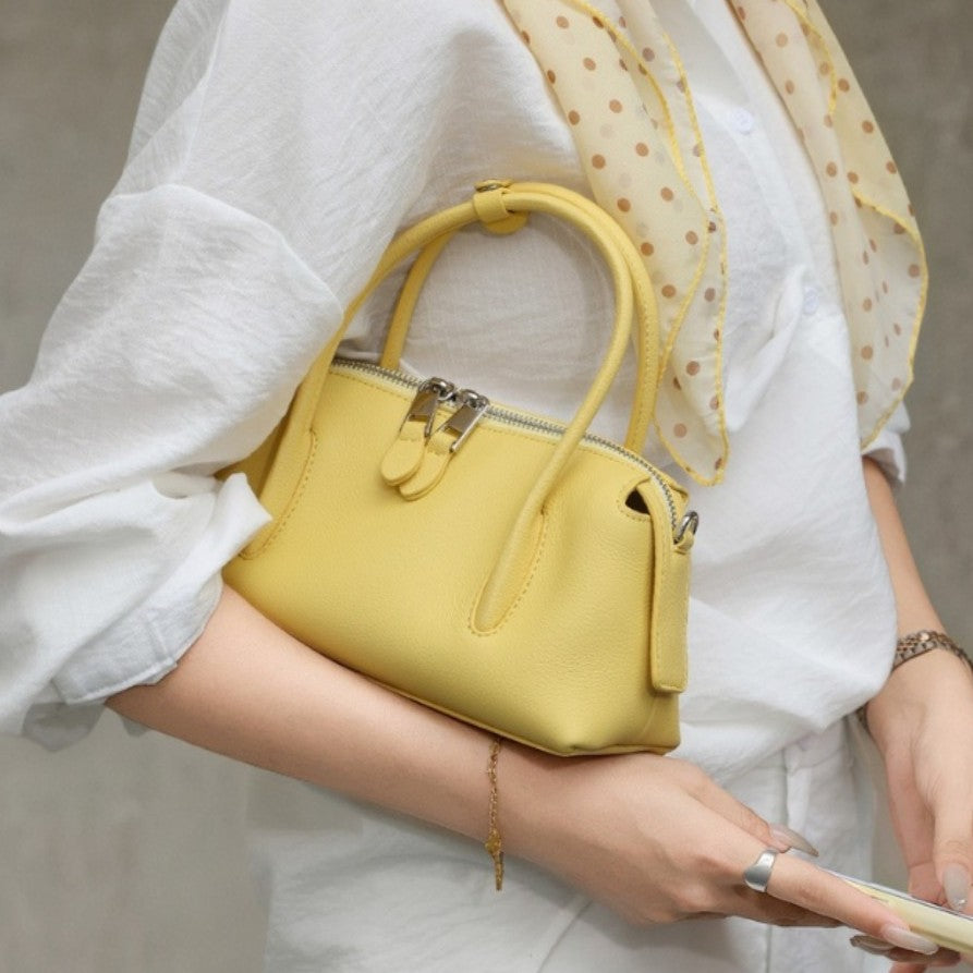 Mini Structured Pebbled Top-Handle Convertible Crossbody Bag