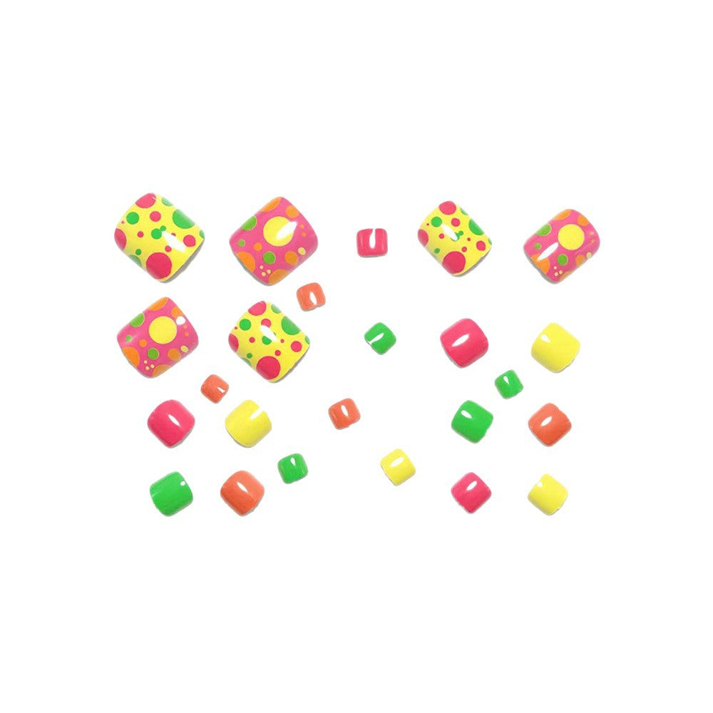 Creative Foot Art Nails with Colorful Dot Design Kalsten