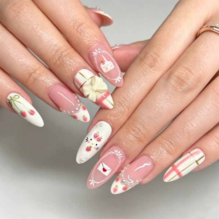 Chic Almond-Shaped Press-On Nail Set Kalsten