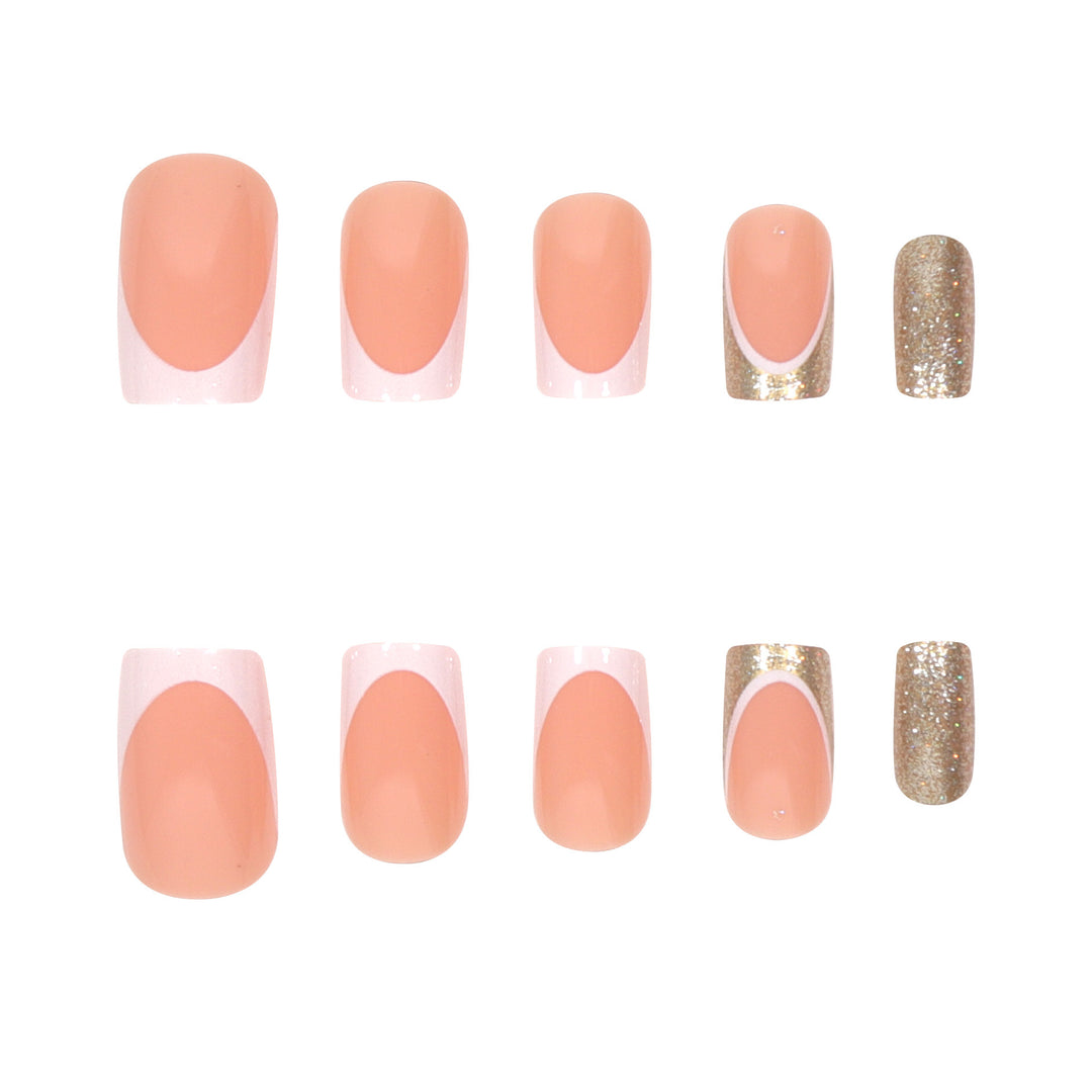 Decorative Glitter French Tip Press-On Nails Kalsten