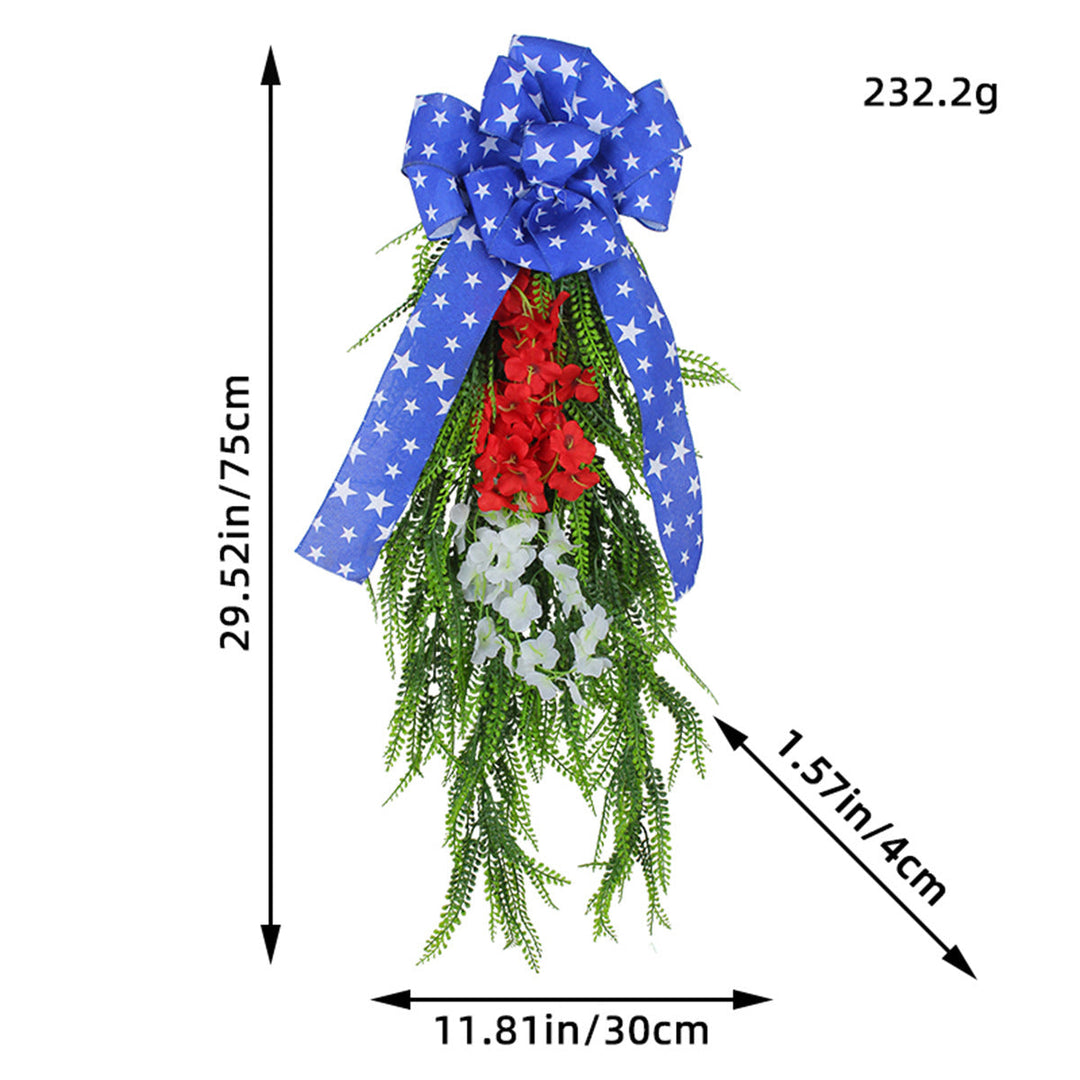 Unisex nan patriotic pom pom front door wreath with star embellishments Kalsten