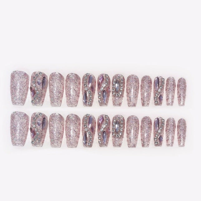 Artistic Crystal-Embellished Nail Enhancements Kalsten